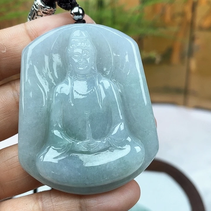 翡翠未镶嵌颈饰天然翡翠A货素衣观音