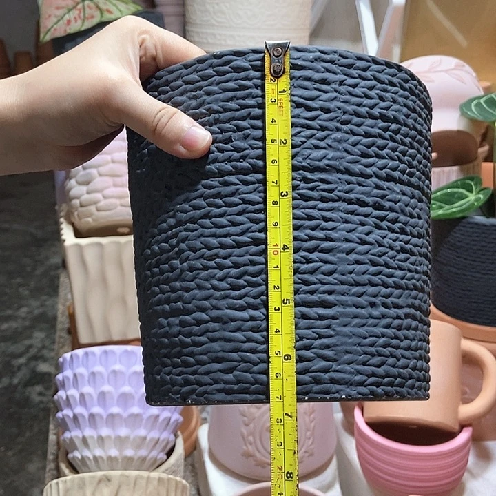 18×17黑色麻绳盆 粗陶1个