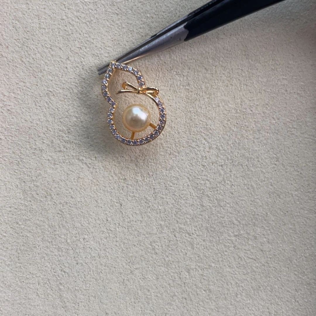 海水珍珠银S925镶嵌吊坠(不含链)