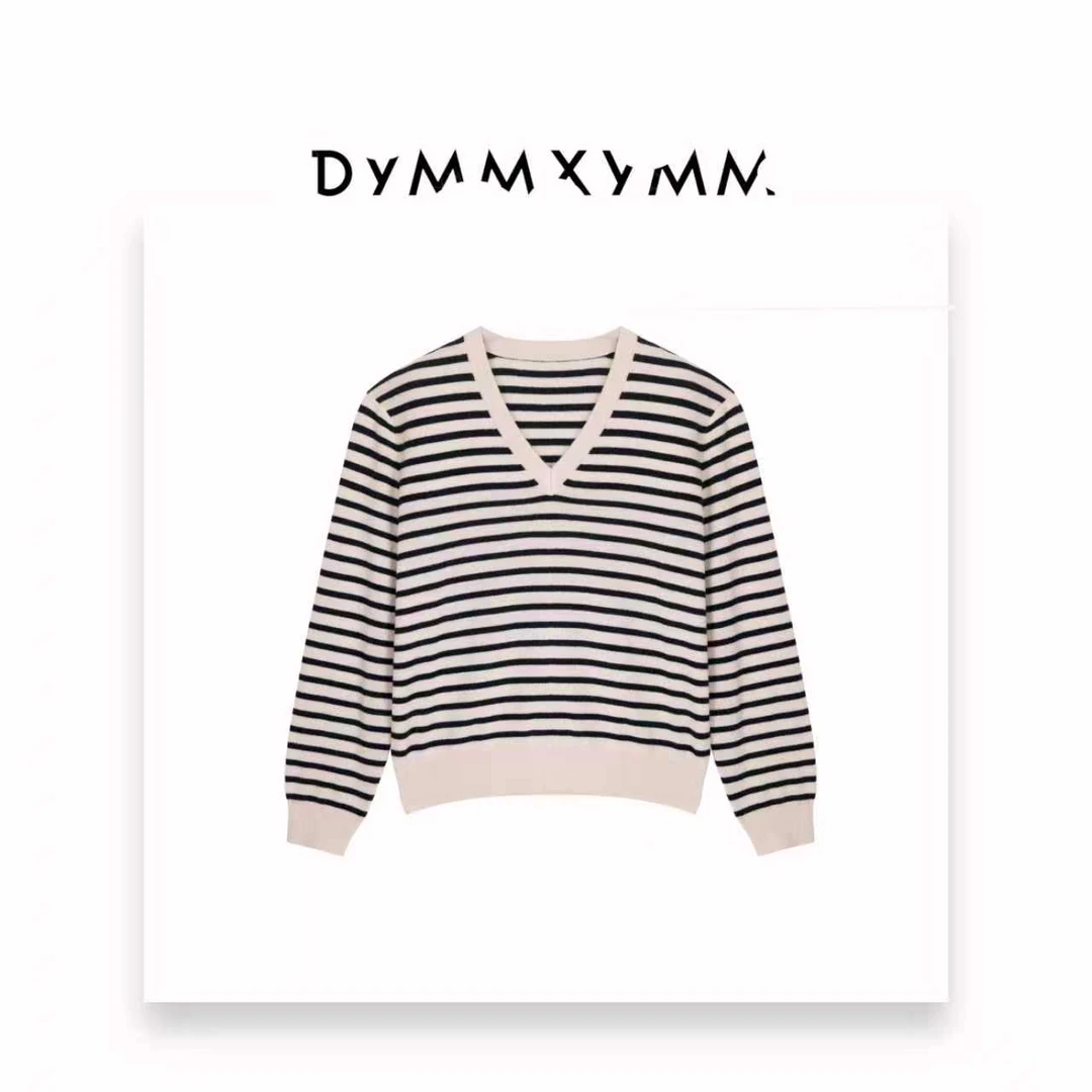 【DYMMXYMM】-《条理》-.V领条纹毛衣--5FWK6291