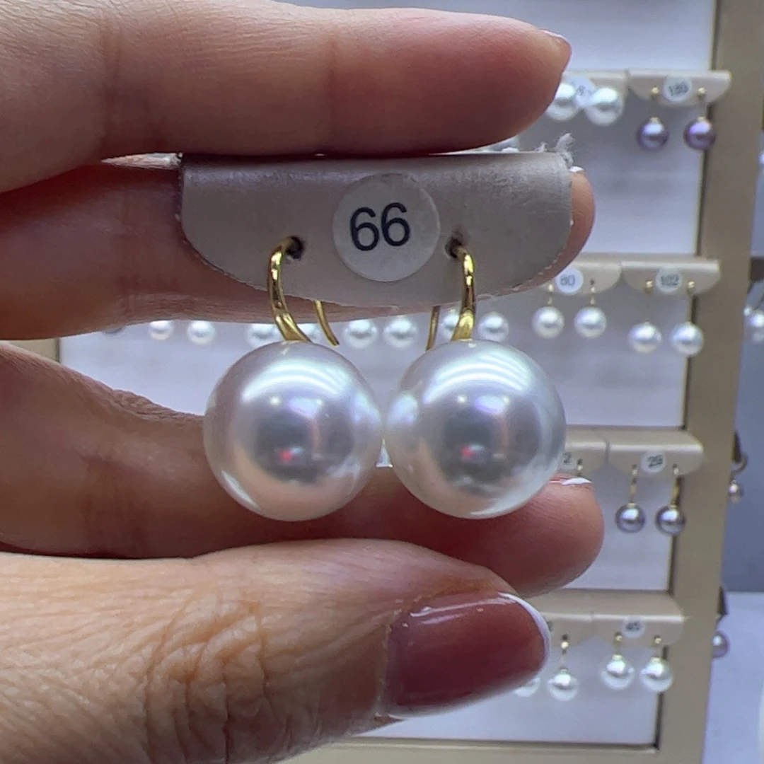 淡水珍珠耳饰18K金镶嵌
