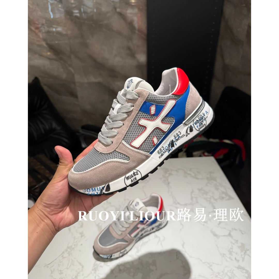 【路易理欧】欧货时尚百搭潮流简约韩版中帮透气网面男鞋0364