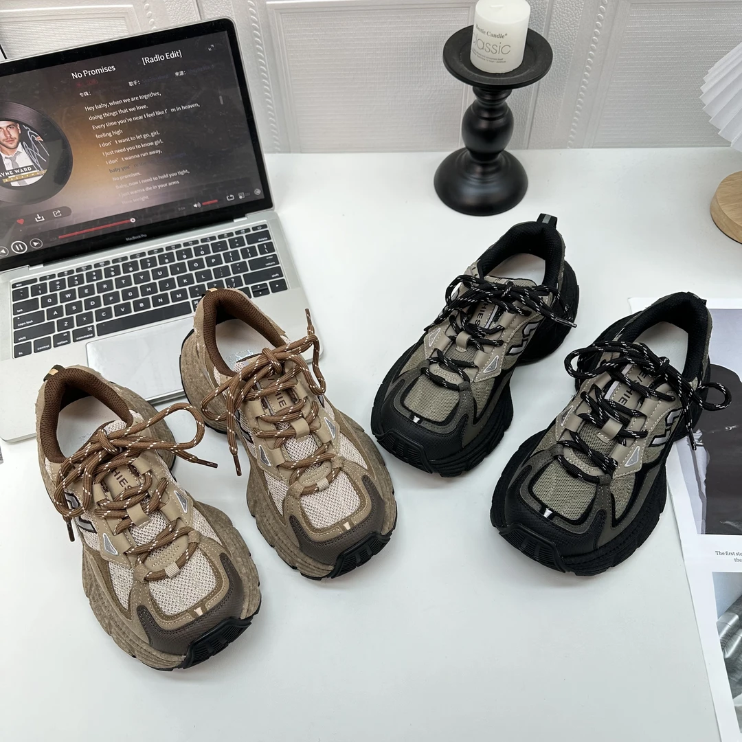 2025春季新款时尚老爹百搭复古厚底休闲鞋 710-2