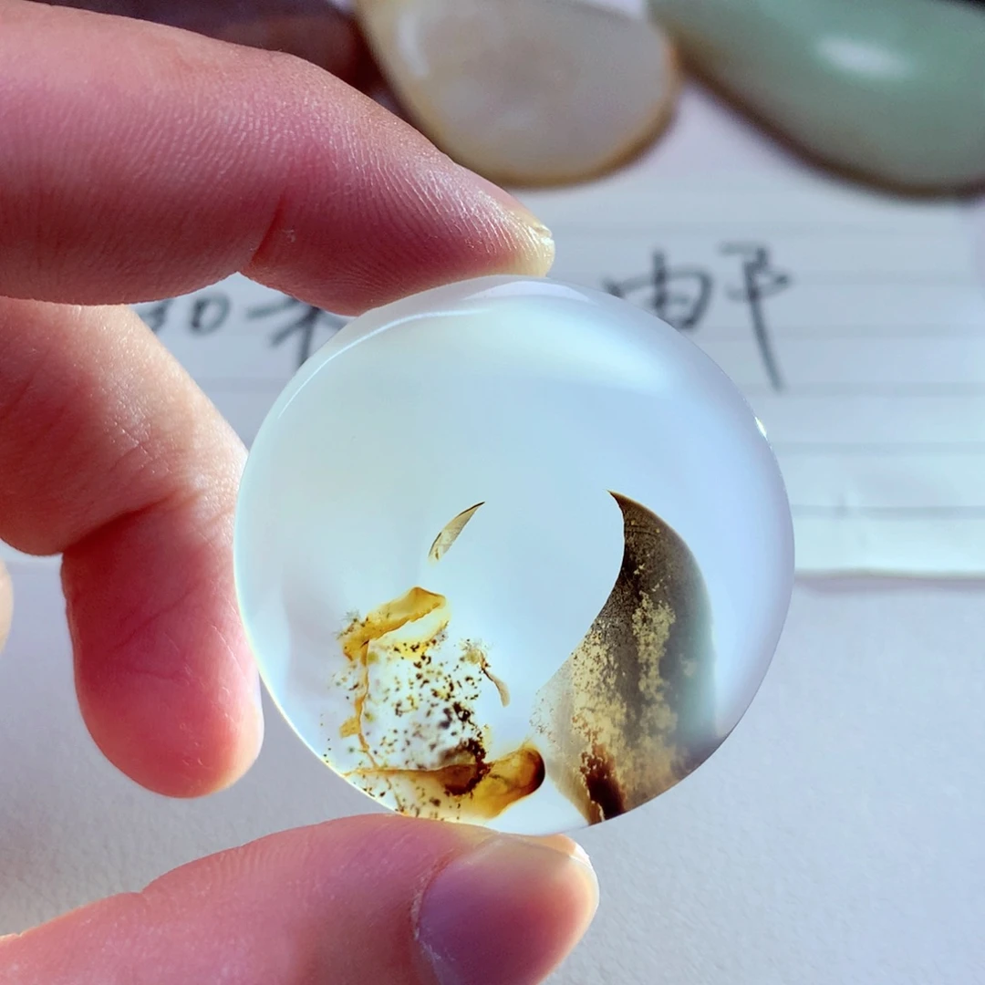 玛瑙/玉髓吊坠(不含链)未镶嵌草*