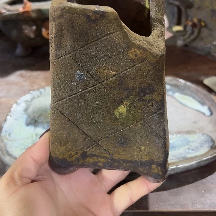 手工粗陶高温花盆