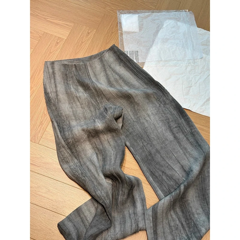 今年流行的！巨百搭！灰色高腰休闲阔腿裤女2025年新款独特好看裤子