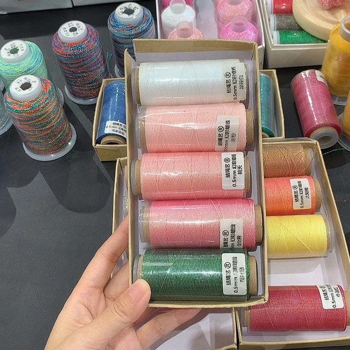 6股幻彩蜡珍珠白、柔粉、桃夭、仙女粉、荷叶绿20克共5卷