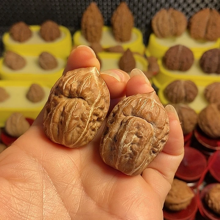 文玩核桃把件宋**铨异形对