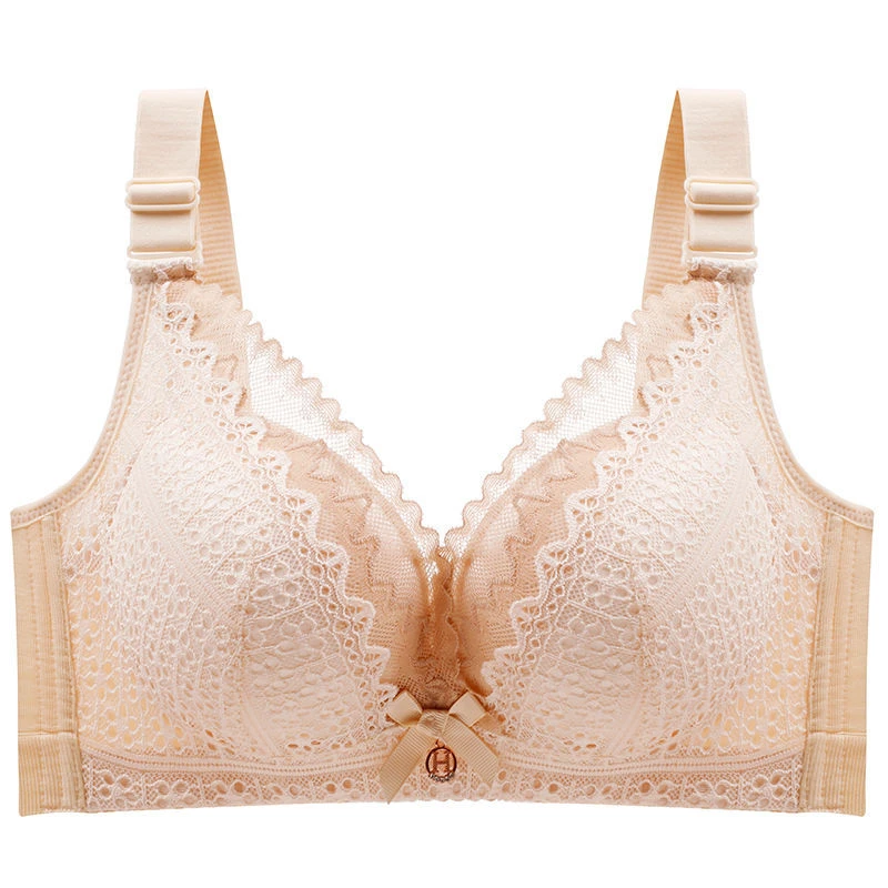 519# 32/70A-42/95BC 内衣女小胸无钢圈聚拢蕾丝大码文胸内衣套装
