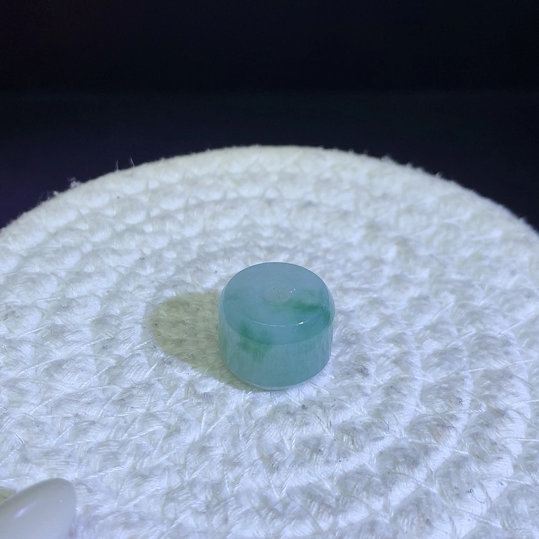 散珠翡翠天然缅甸翡翠路路通卡17厚12.4细糯化起胶