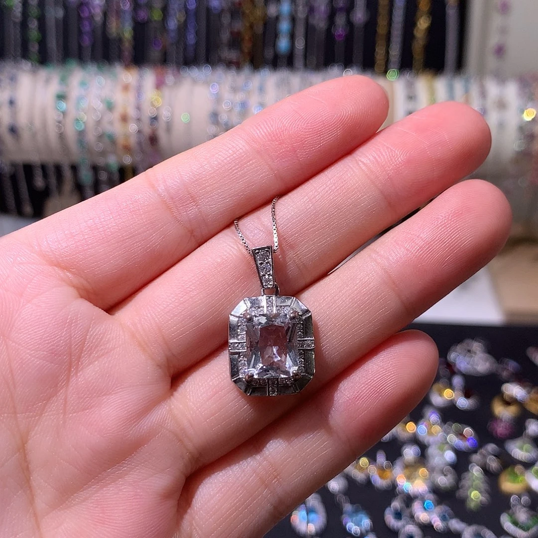 吊坠(不含链)银S925镶嵌紫晶