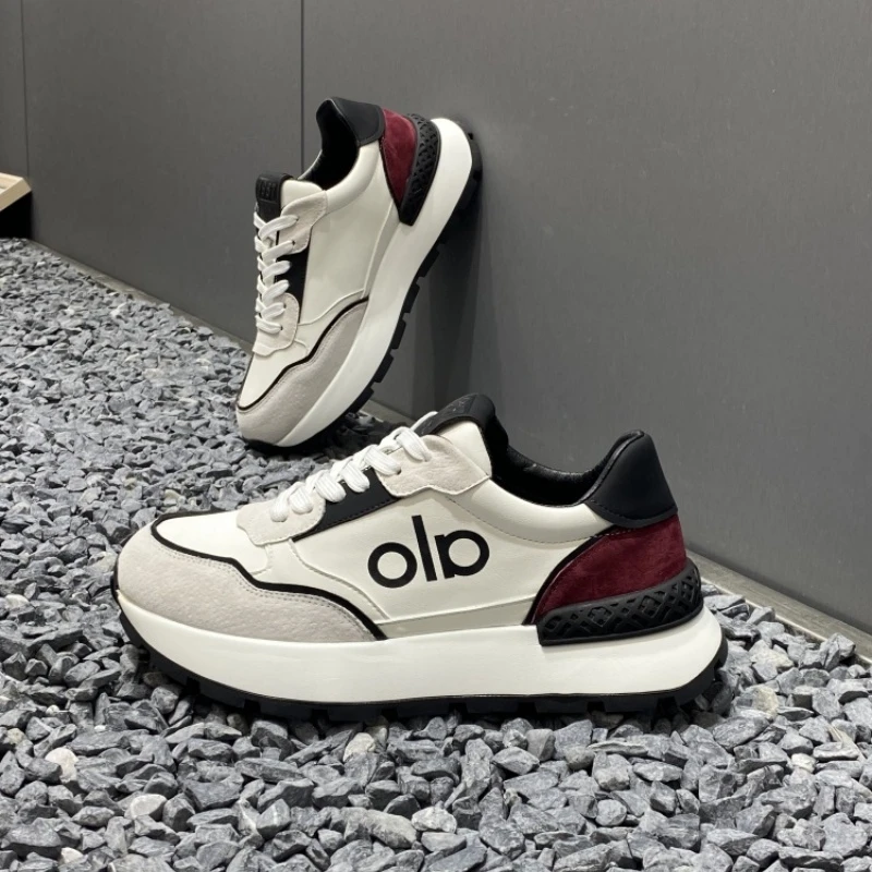 男鞋2025秋季新款软底拼色轻质休闲鞋平跟系带休闲板鞋百搭阿甘鞋