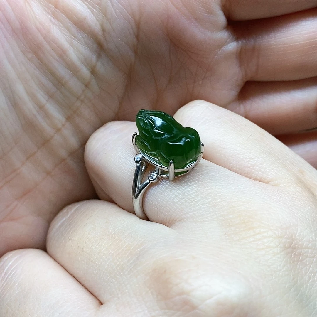 【闪购商品】和田玉戒指银S925镶嵌则*