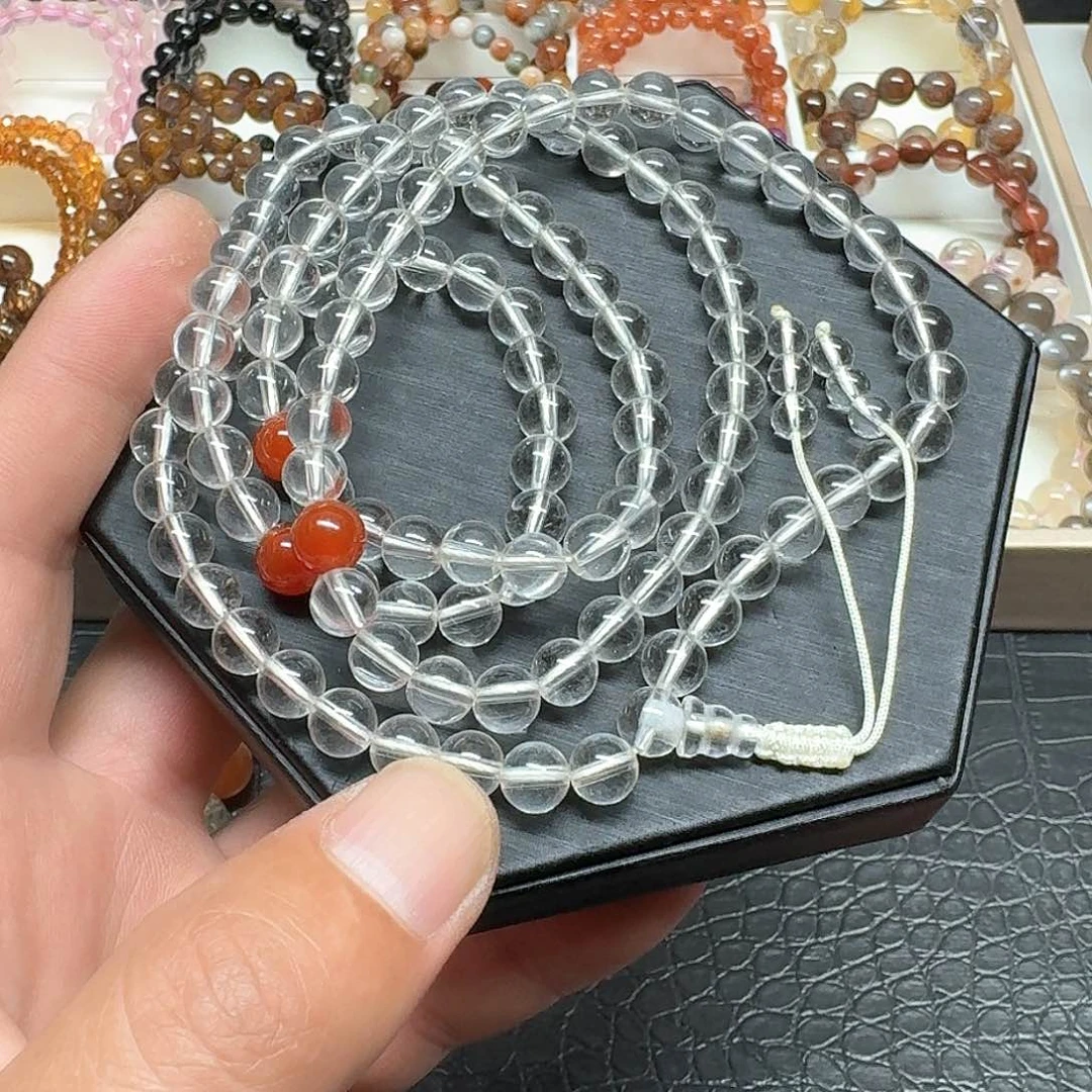 水晶白水晶佛珠未镶嵌新*