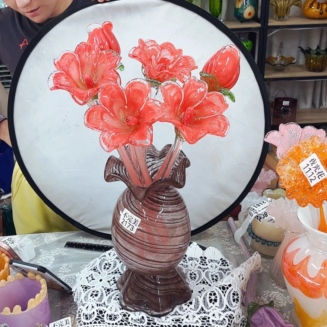 6花1瓶 家悦琉璃工艺品瓶不完美