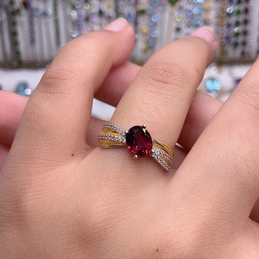 银S925镶嵌戒指石榴石