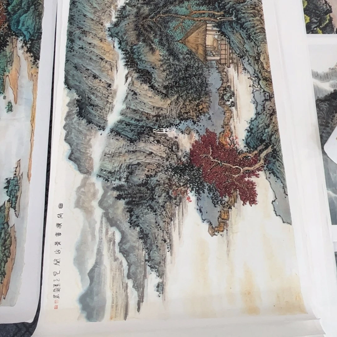 落***飘国画小六尺山水作品m