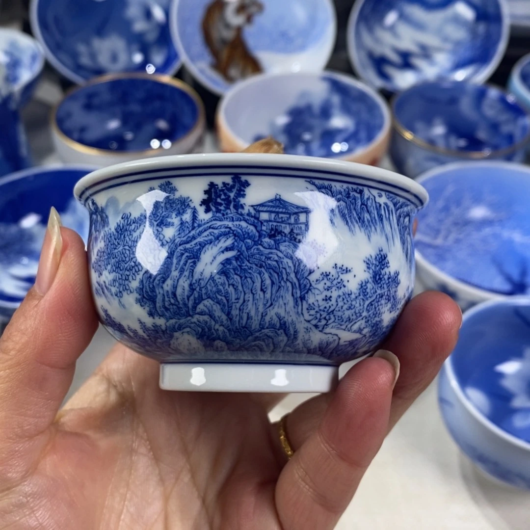 青花山水主人杯杯