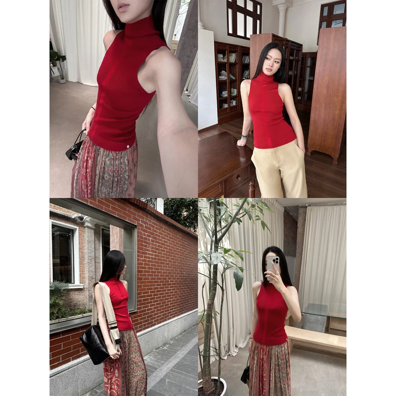 5werkwen古早美学 好穿羊毛混纺针织背心