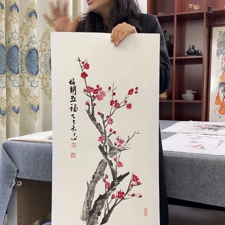 国画纯手绘国画写意作品34*68