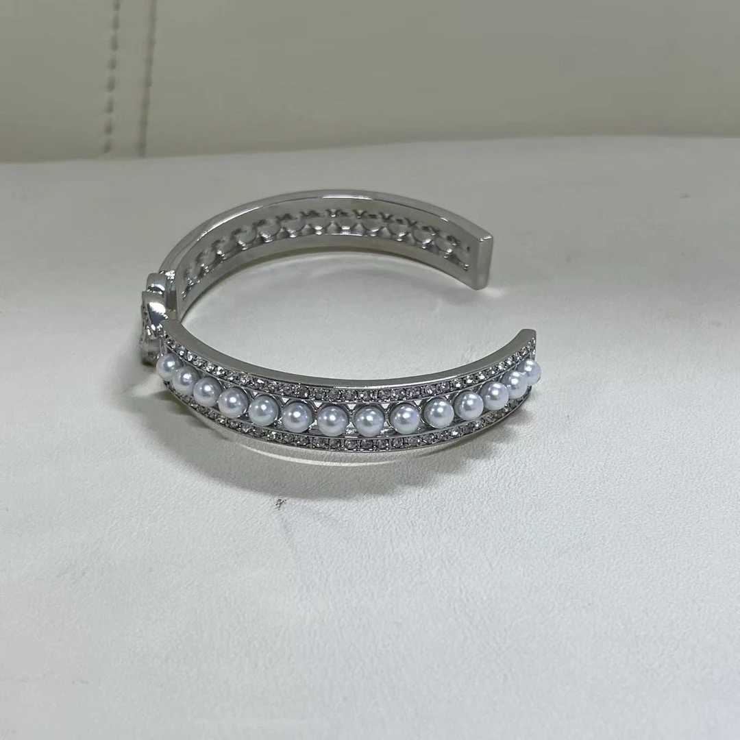 铜合金塑料手镯 潮流打造时尚女士链条环手SZ10384银色珠钻