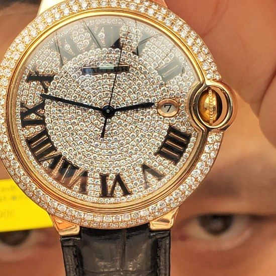 鳄鱼皮黄金/K黄金镶嵌宝石自动机械机芯