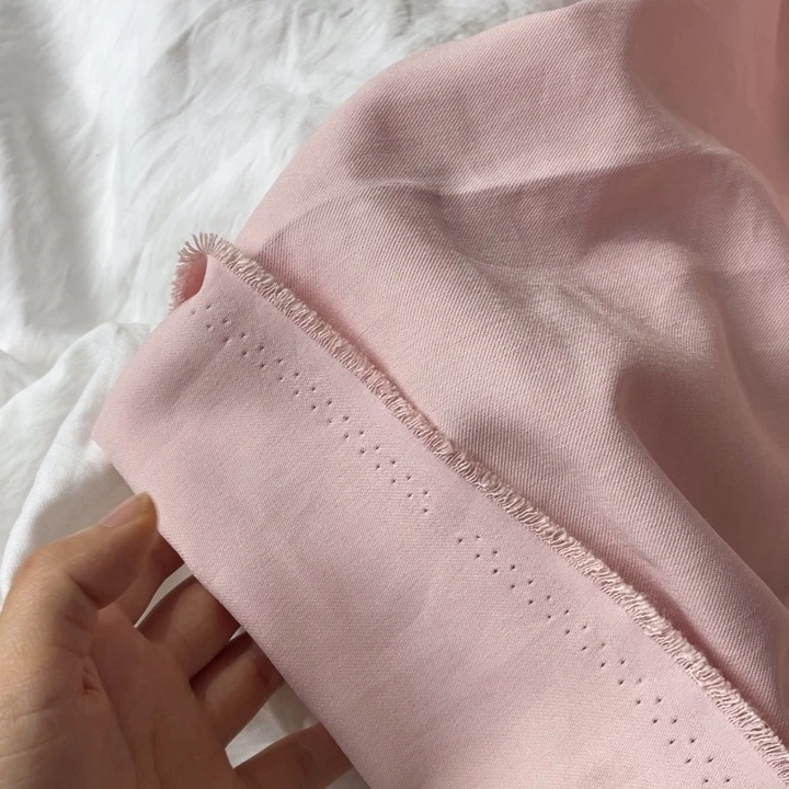 天丝（莱赛尔纤维）浅粉色天丝亚麻2米