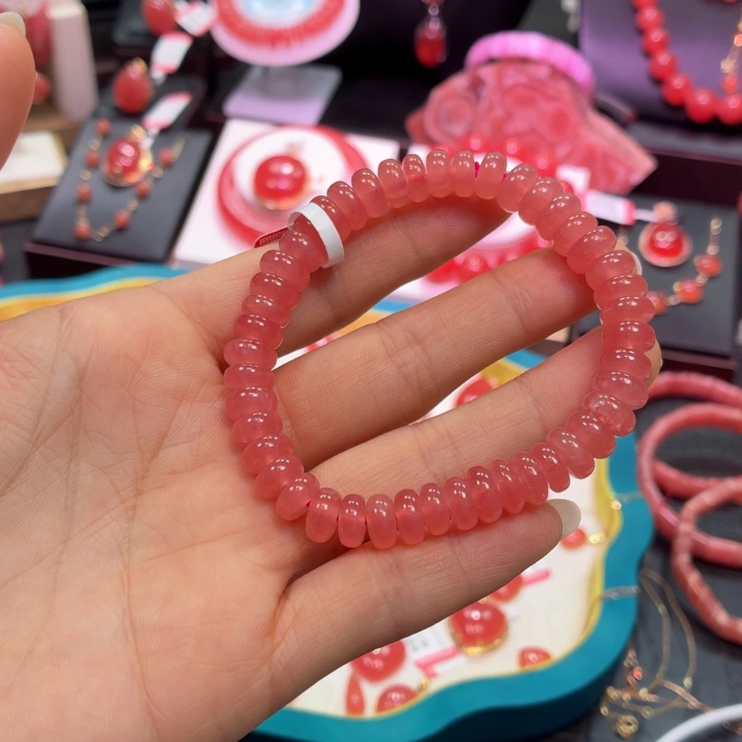 菱锰矿（红纹石）未镶嵌手串