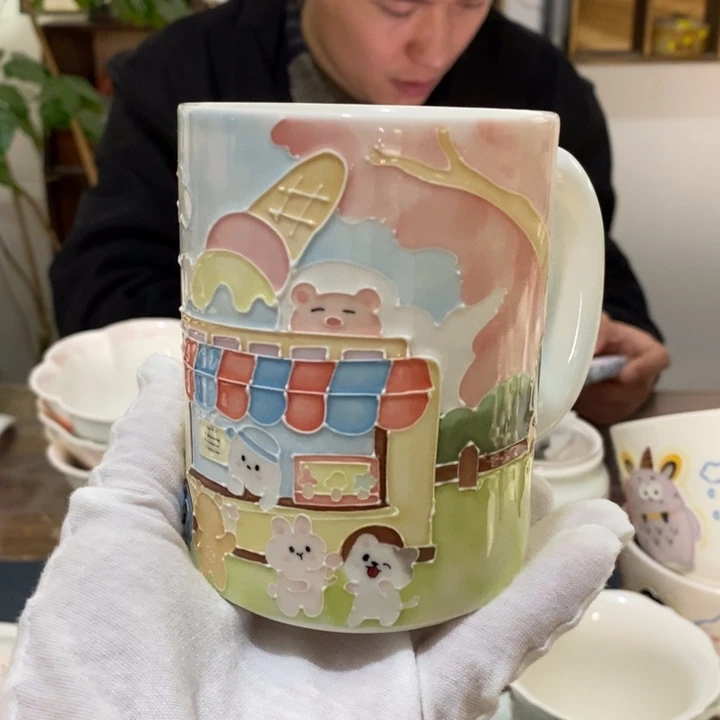 杯无**念景德镇釉下彩手绘