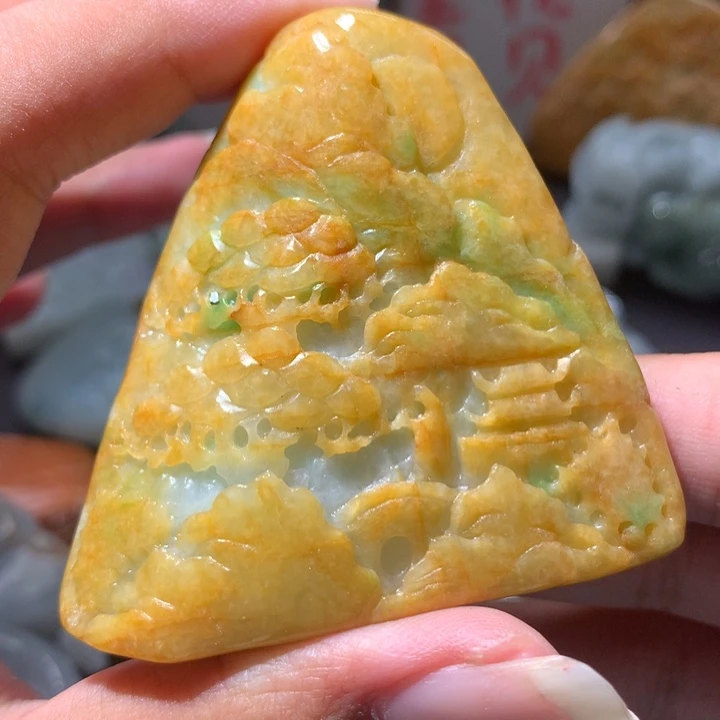 翡翠未镶嵌颈饰保真天然a货翡翠