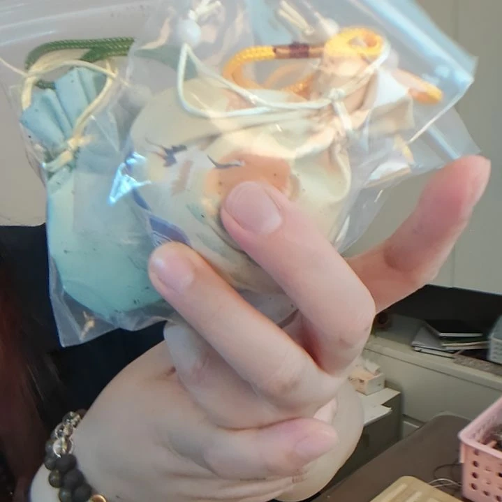 大理石磁石三个香囊 手工串珠