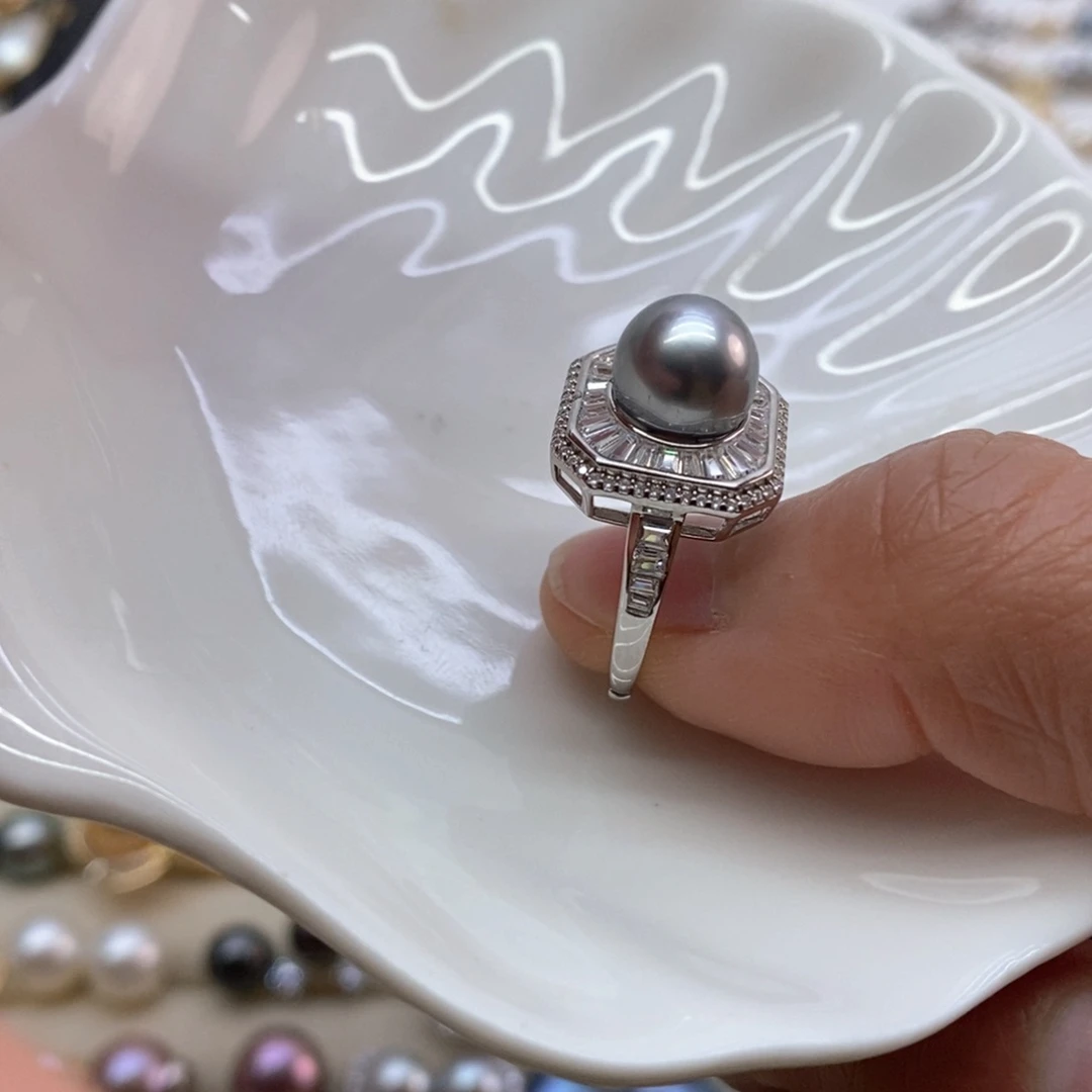 海水珍珠戒指银S925镶嵌
