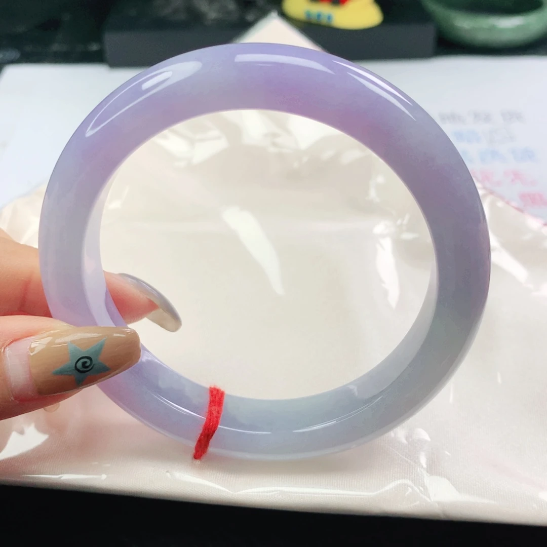 翡翠未镶嵌手镯翡翠61.3紫罗兰正圈