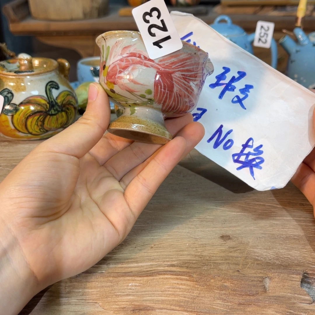 壶素浅陶瓷手工手绘
