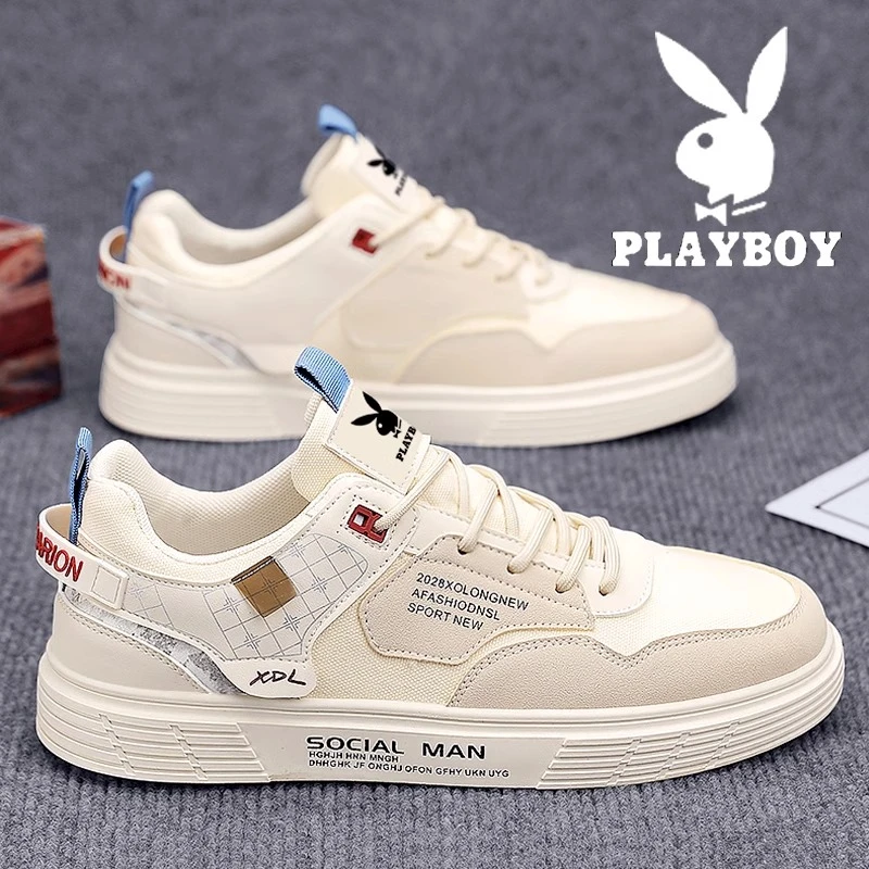 花花公子男鞋2025新款冬季透气薄款小白鞋男潮流百搭休闲运动板鞋