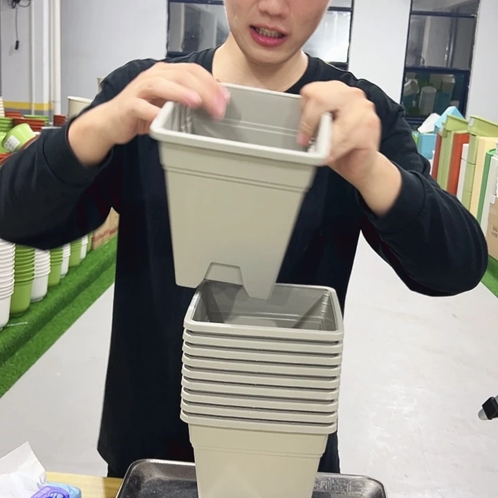 微瑕方盆口16高18灰白色10只无托
