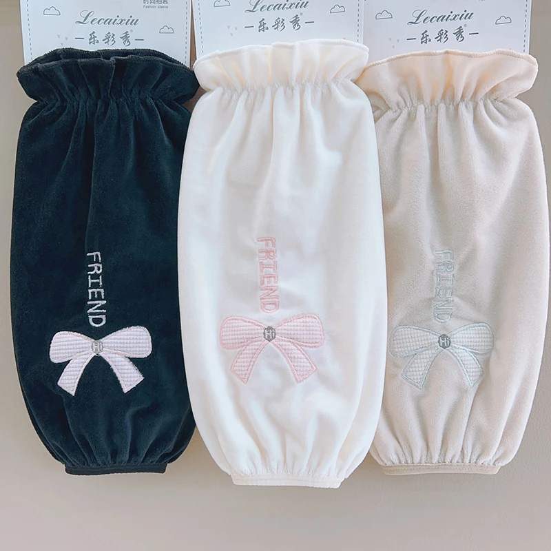 长款毛绒袖套羽绒服套袖女款秋冬季韩版百搭棉衣护袖防污防脏袖头