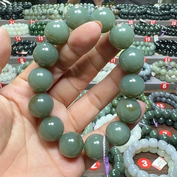 未镶嵌手链和田玉新疆且末蓝卡16