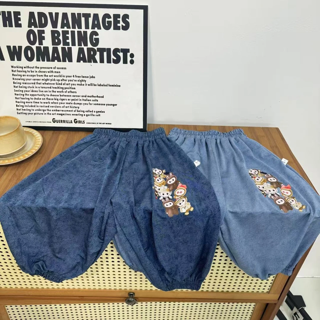 薄款防蚊裤韩版时尚洋气宽松休闲裤舒适百搭防蚊灯笼束脚裤男女童