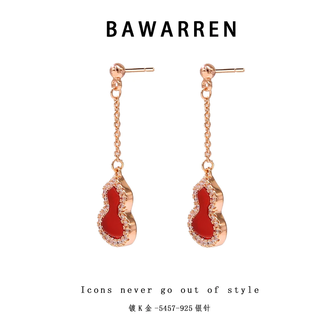 Bawarren 美 精工CNC 5457-葫芦精致耳环简约百搭