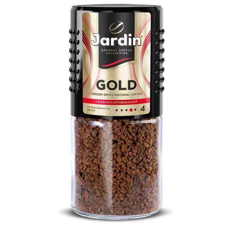 俄罗斯原装进口火苗金色浓香速溶咖啡95g/瓶