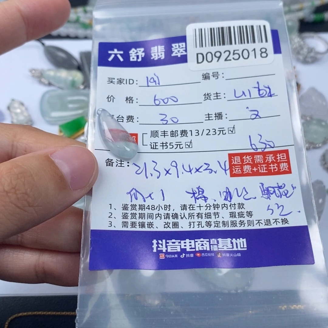 l***人翡翠未镶嵌挂件D0925018