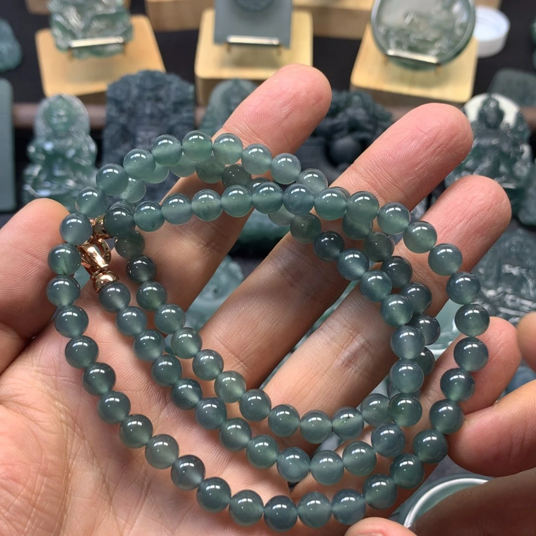 翡翠未镶嵌颈饰珠链