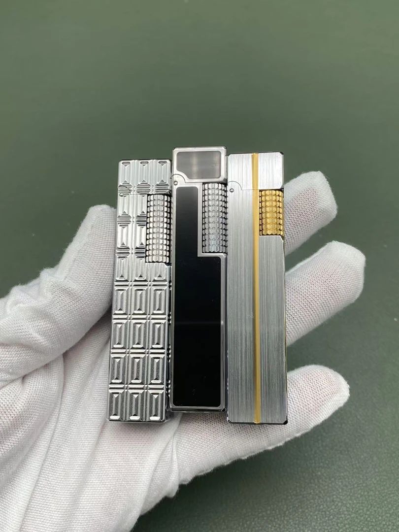 Rowenta好运达黄铜侧滑四方柱煤油打火机创意窄版个性老式送男礼