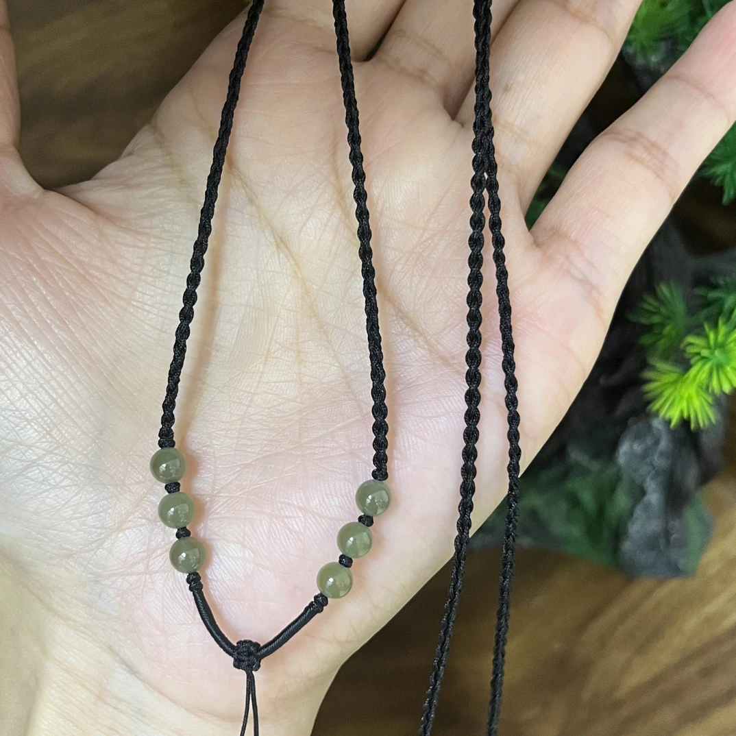 天然和田玉配绳 纯手工编织毛衣链挂绳