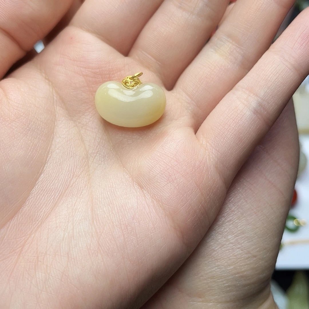 和田玉18K金镶嵌手镯06