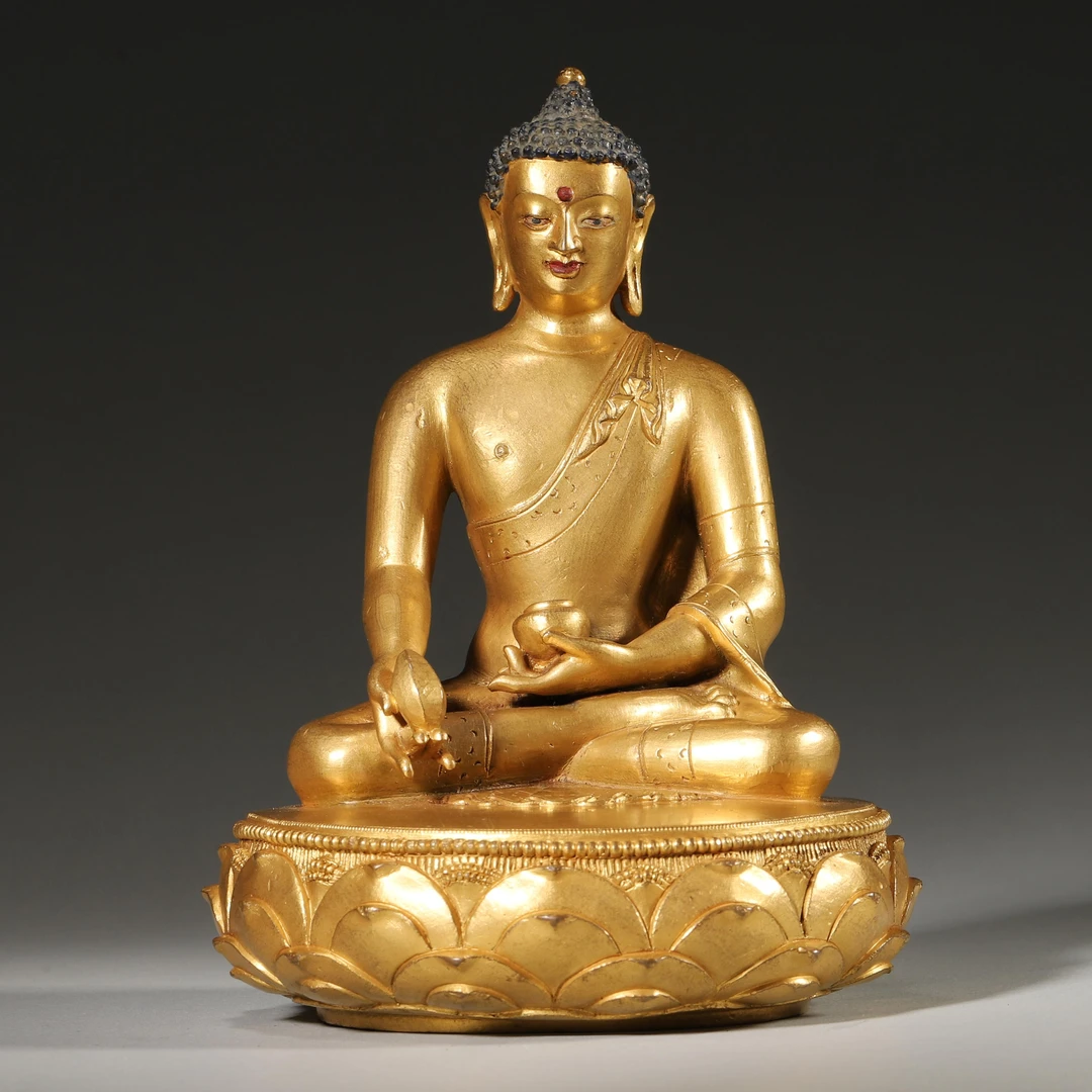 Tgz31 清代 铜鎏金释迦牟尼坐像
