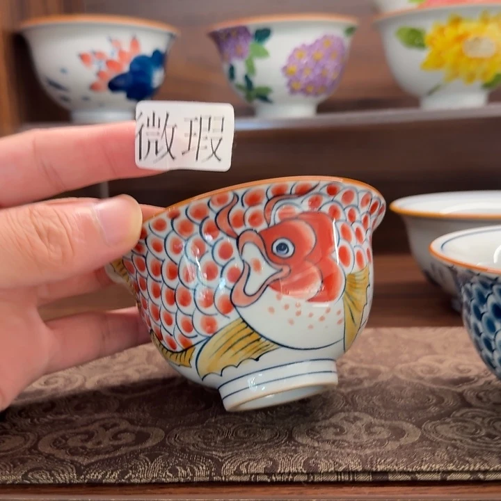 釉下手绘茶具微瑕