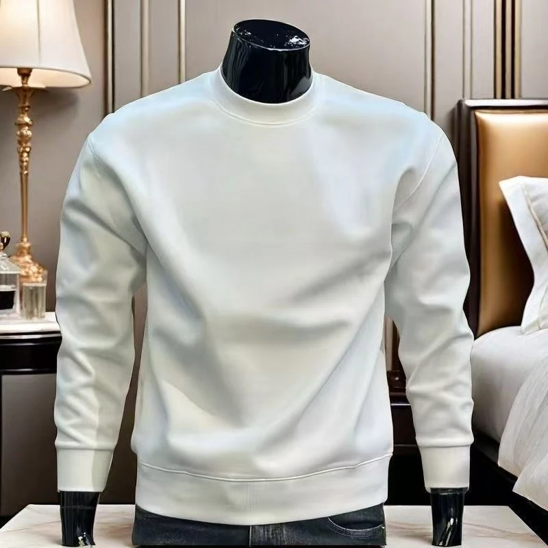 编码【P】2025男士卫衣春秋新款休闲百搭字母印花无帽圆领套头上衣