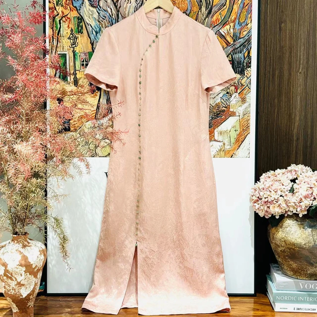 VV&AA 陇上月 春夏新款新中式国风重工气质复古旗袍 T724